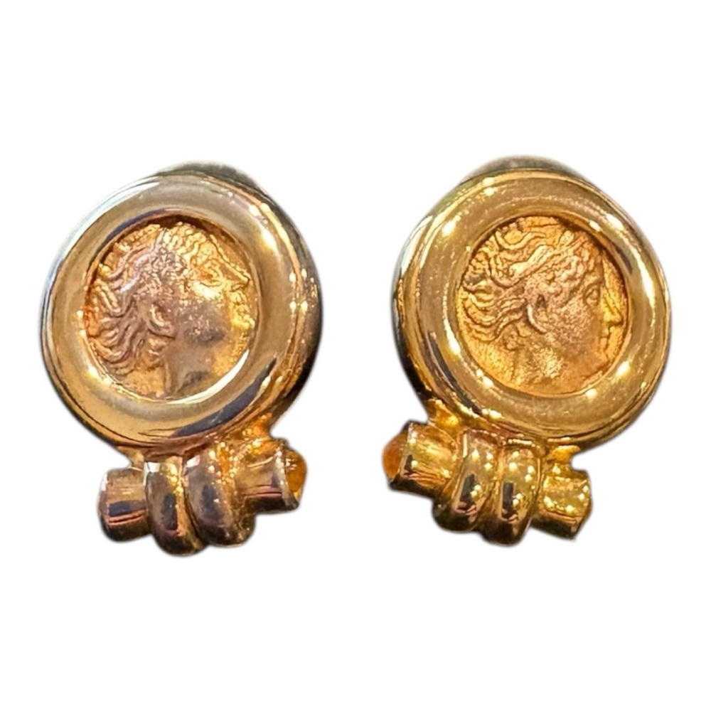 Museum of Modern Art (MMA) Roman Empress Post Earrings Gold Tone. JB5